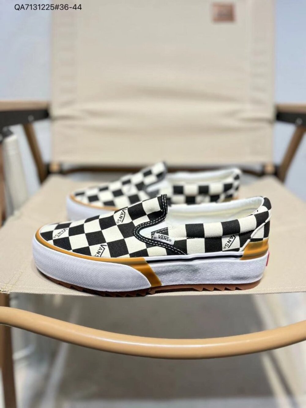 VANS Slip On Canvas Checkerboard Shoes - Comfortable Fit